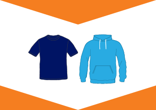 Graphic image of t-shirt & hooded sweatshirt