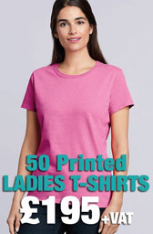 50 x Gildan Ladies Heavy Cotton™ T-Shirts Deal
